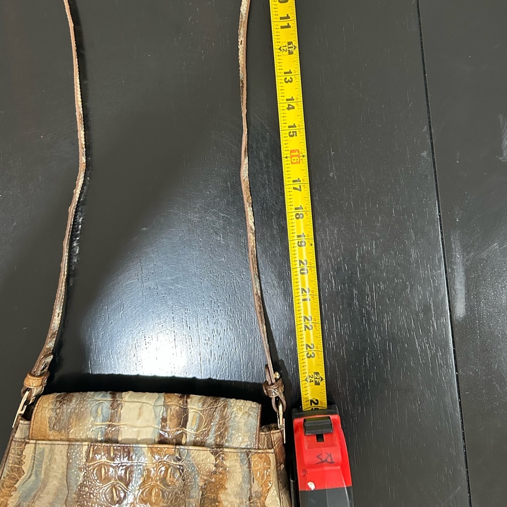 Brahmin Nadine Caribou Melbourne Croc embossed Shoulder/Crossbody Leather Bag - Picture 10 of 13